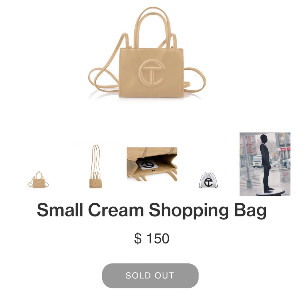 Telfar cream shopping bag